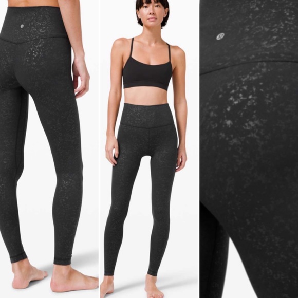 lululemon athletica Pants - NWT Lululemon Align HR Pant 28" in Speckle Emboss Black